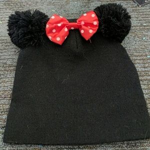 Minnie mouse Poof ball beenie